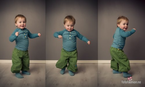 Collage, dansende barneportrett